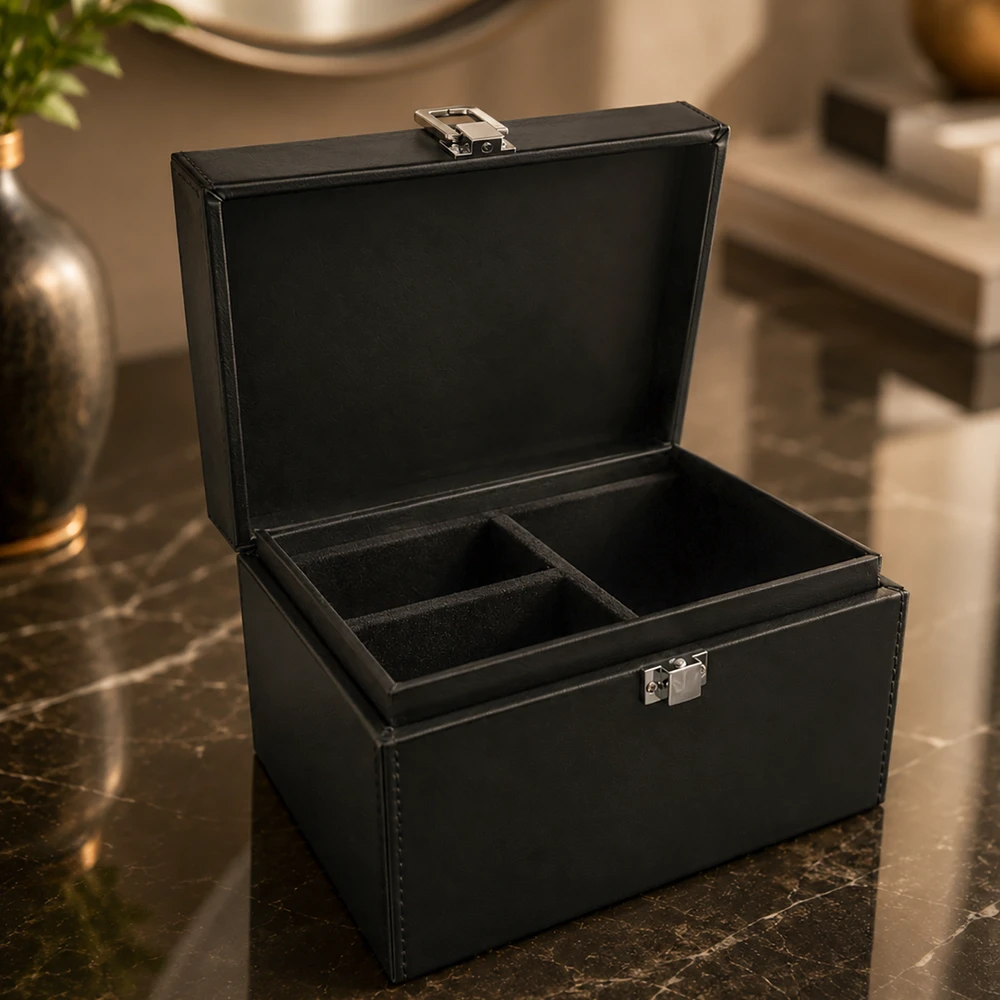 Wozinsky WPB-R16 RFID Blocking Box for Keyless Keys with Compartments 16x12x9 cm - Juodas