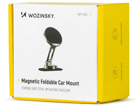 Wozinsky WPT-605 automobilio laikiklis prietaisų skydeliui, magnetinis, sulankstomas - pilkas