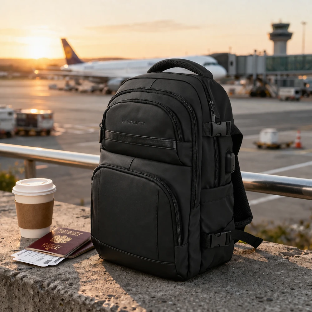 Wozinsky WPW-20L Backpack with Nešiojamas kompiuteris Pocket for 15" Travel 40x20x25 cm for Hand Luggage - Juodas