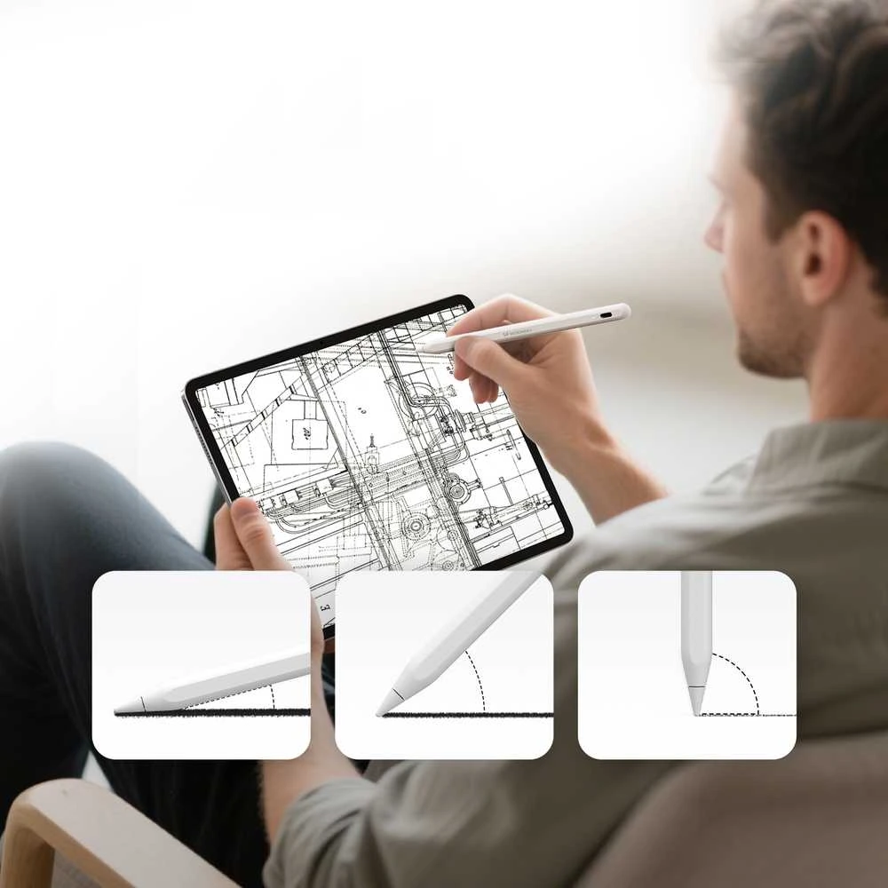 Wozinsky WRA-08 Stylus for iPad USB-C Fast Charging – baltos spalvos