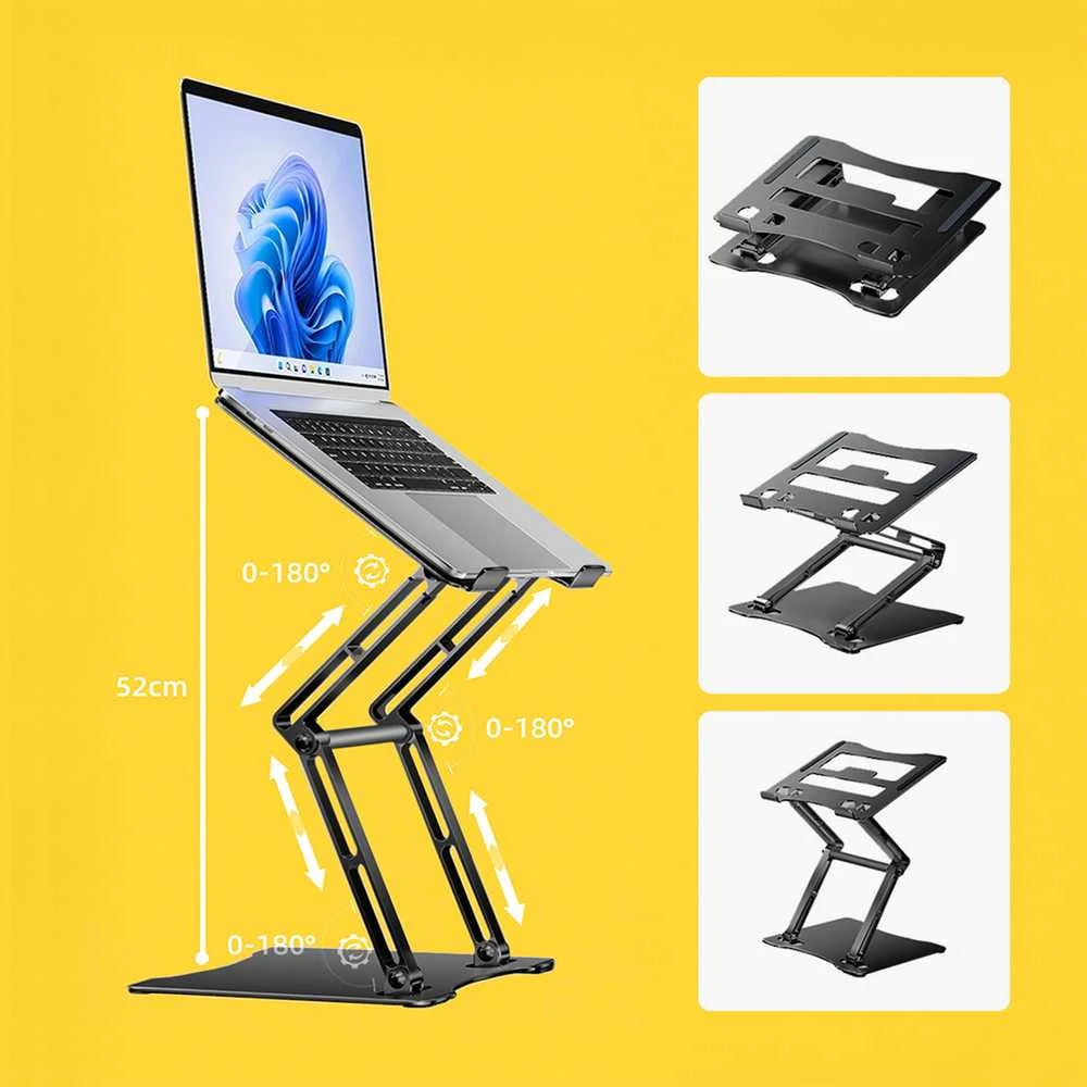 Wozinsky WRS-CPY75DSB nešiojamo kompiuterio stovas Aluminum – juodos spalvos