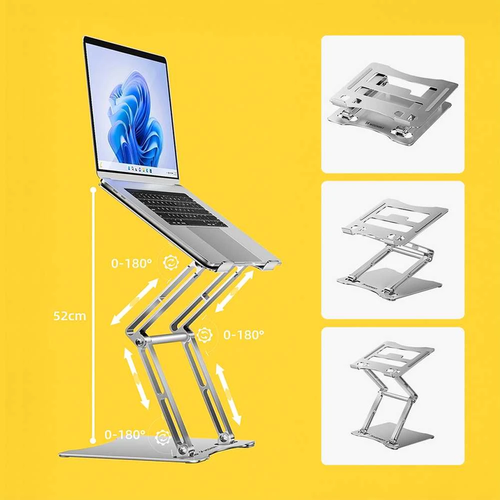 Wozinsky WRS-CPY75DSS aluminum nešiojamo kompiuterio stovas – sidabro spalvos