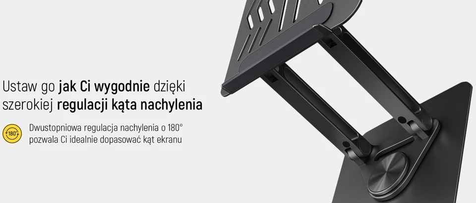 Nešiojamas kompiuteris stand Wozinsky WRS-CPY84SB 360 aluminum – juodos spalvos