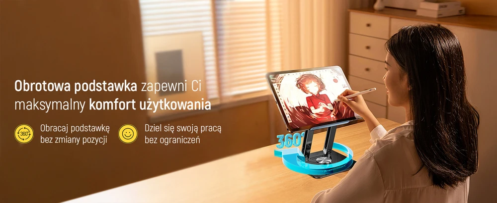 Nešiojamas kompiuteris stand Wozinsky WRS-CPY84SB 360 aluminum – juodos spalvos