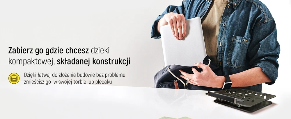 Nešiojamas kompiuteris stand Wozinsky WRS-CPY84SB 360 aluminum – juodos spalvos