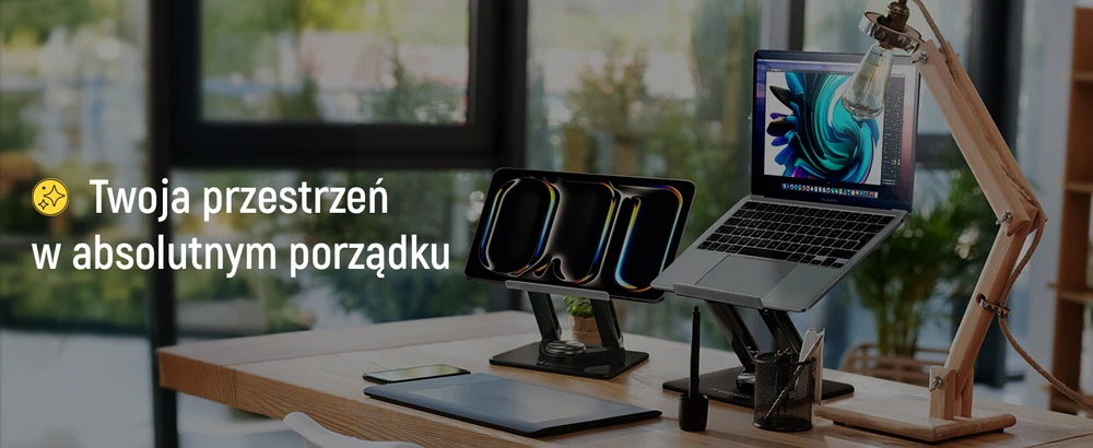 Nešiojamas kompiuteris stand Wozinsky WRS-CPY84SB 360 aluminum – juodos spalvos