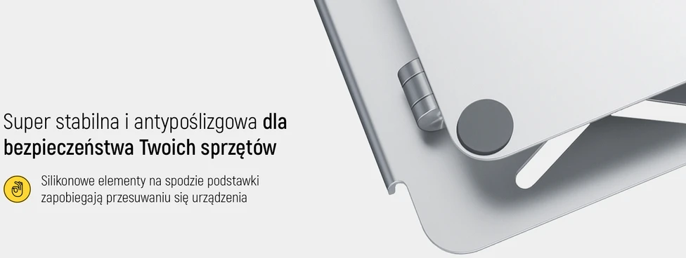 Wozinsky WRS-CPY84SS Aluminum nešiojamo kompiuterio stovas – sidabro spalvos