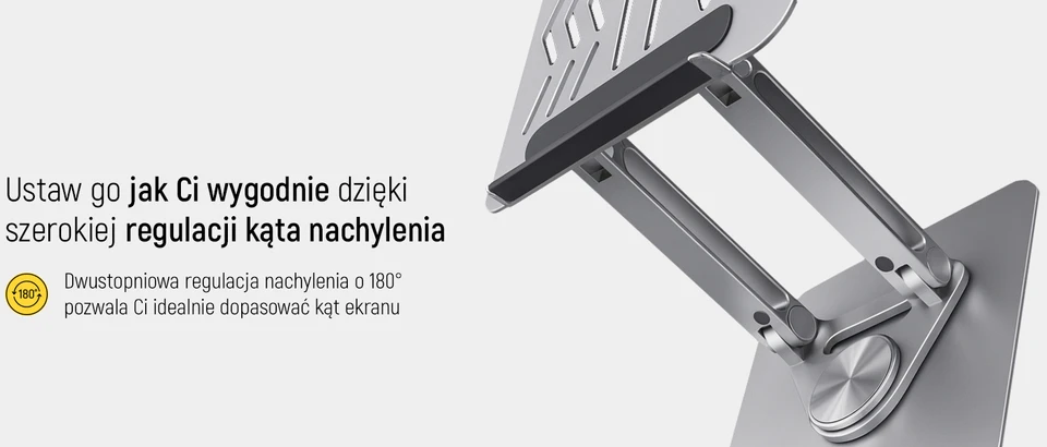 Wozinsky WRS-CPY84SS Aluminum nešiojamo kompiuterio stovas – sidabro spalvos