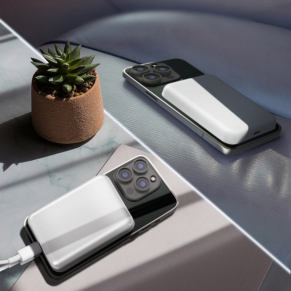 Wozinsky WRW349YWS 10000 mAh Magnetic Power Bank – baltos spalvos