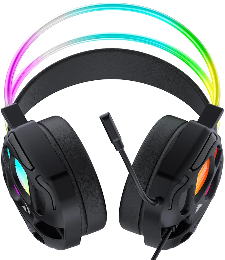 Wozinsky WSG-1118 Ausinės su laidu Žaidimams su mikrofonu ir RGB Backlight - Juodas