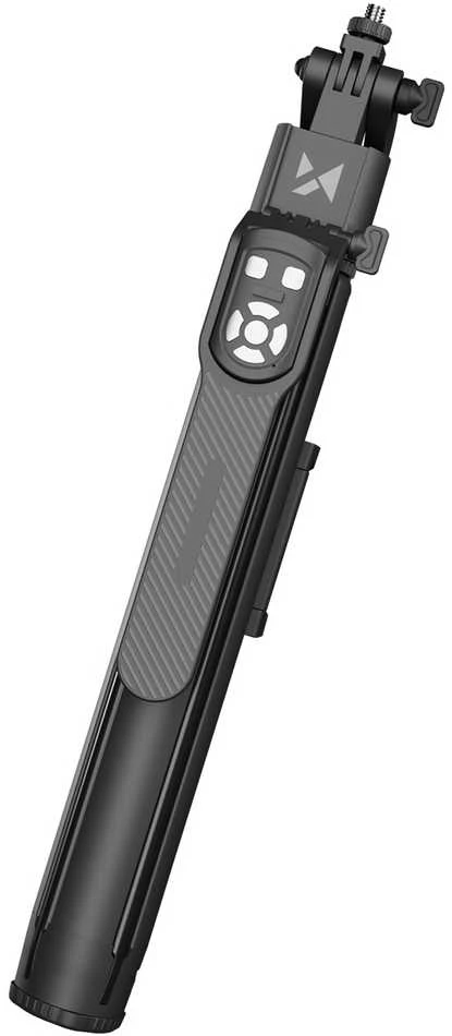 Wozinsky WST-360YS asmenukių lazda su trikojo funkcija ir 360° dirbtinio intelekto automatiniu veido sekimu bei gestų valdymu – juodos spalvos