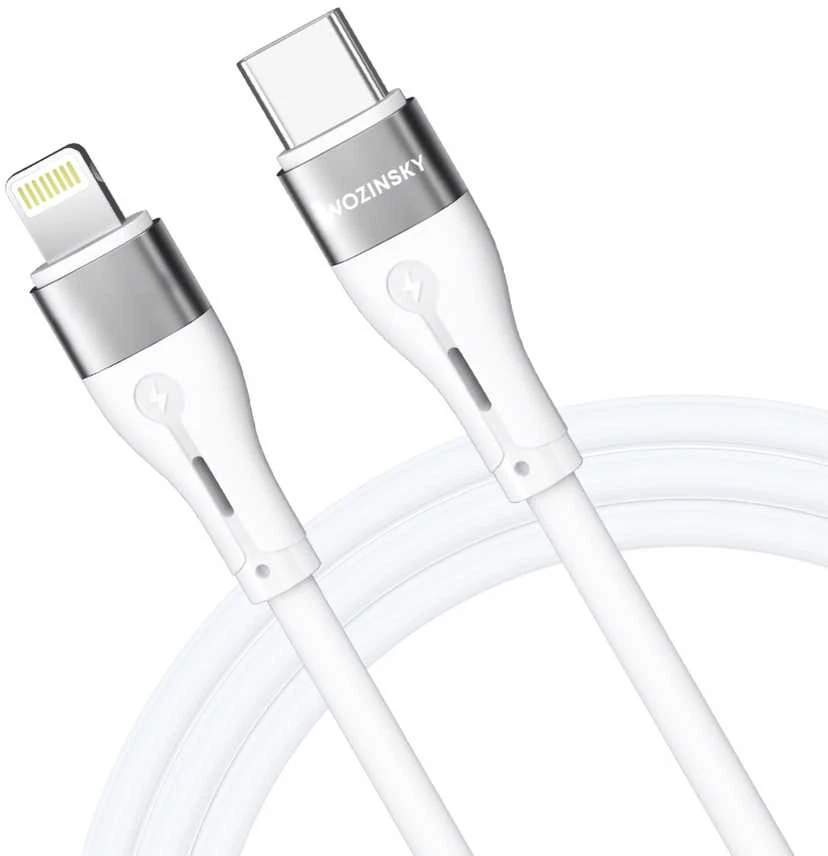 Wozinsky WSTCL1 Lightning / USB-C PD 27W kabelis 1 m – baltos spalvos