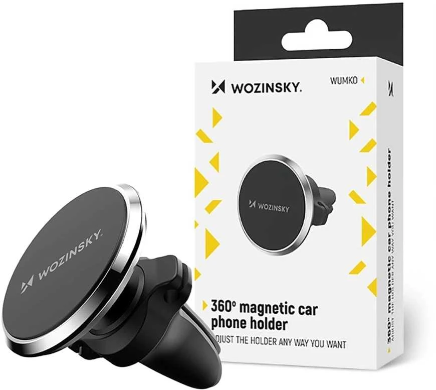 Wozinsky WUMKO magnetinis telefono laikiklis for car air vent – juodos spalvos