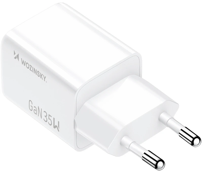 Wozinsky WWC-35W GaN USB-A + USB-C sieninis įkroviklis - Baltas