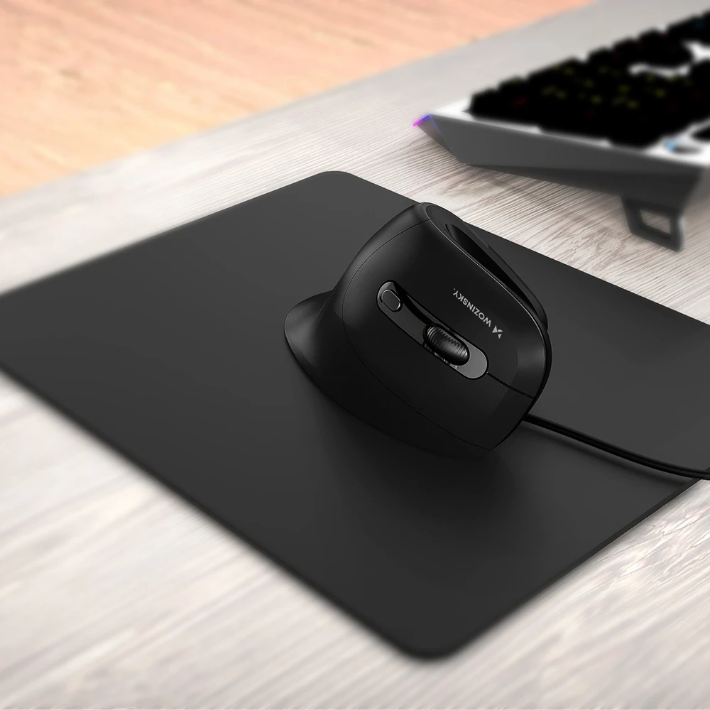 Wozinsky WWM-1076 belaidė vertikali ergonominė pelė 3600 DPI - Juodas