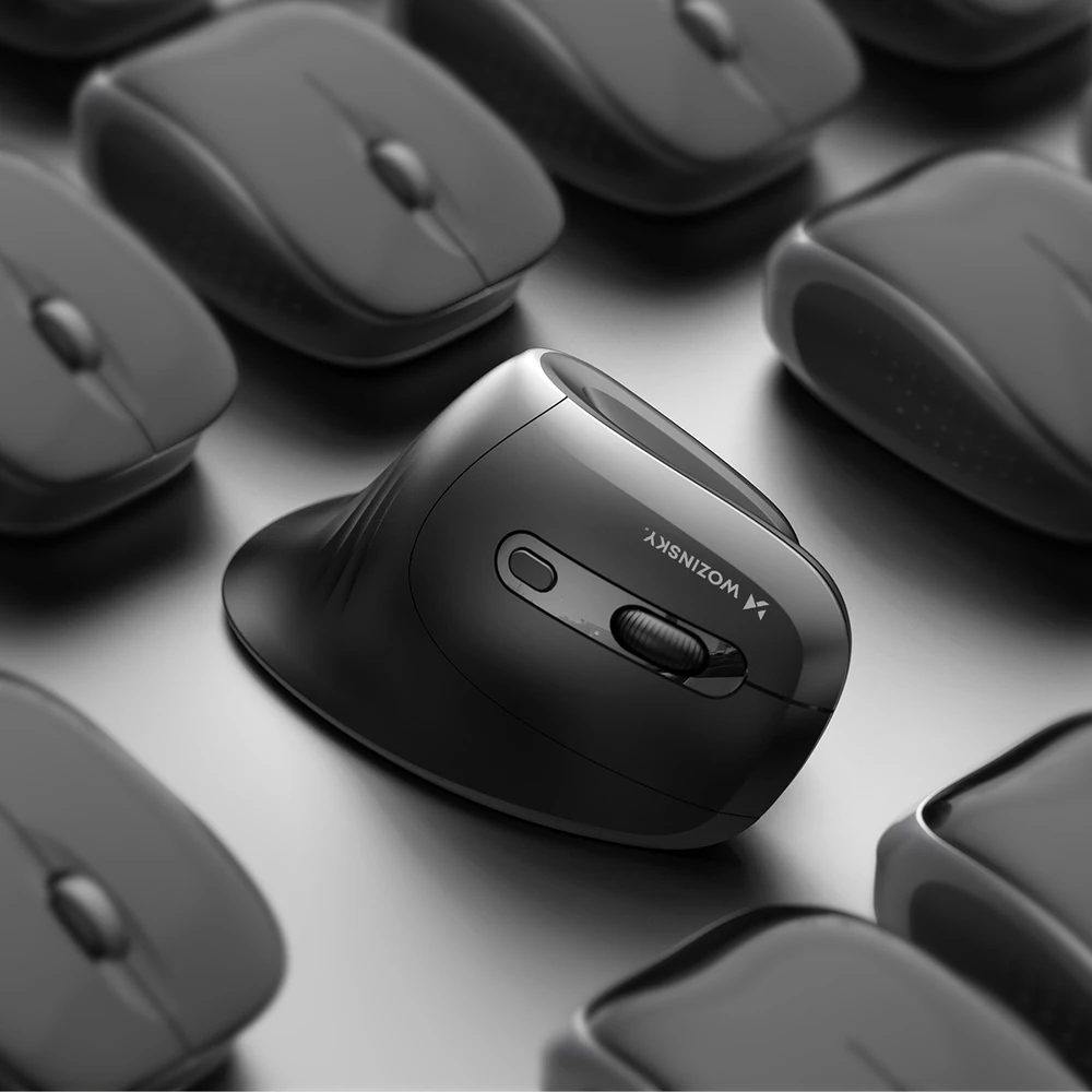 Wozinsky WWM-1076 belaidė vertikali ergonominė pelė 3600 DPI - Juodas