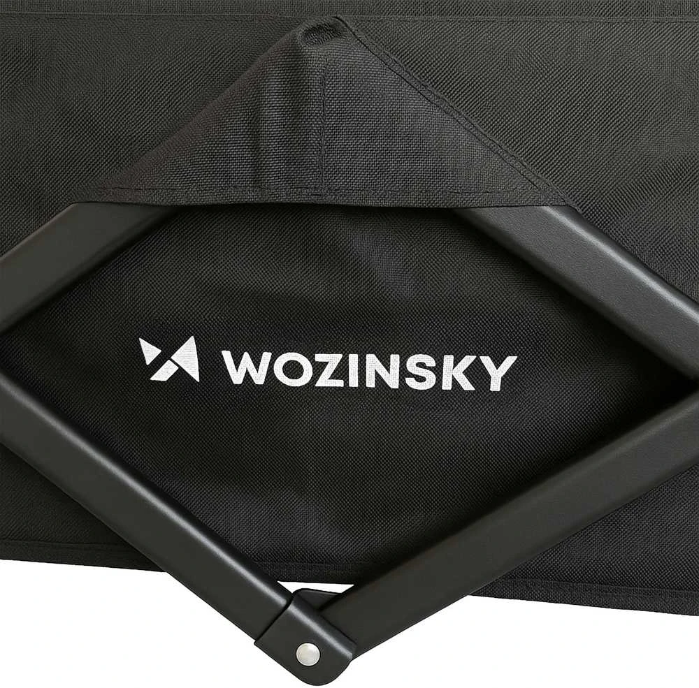 Vežimėlis Wozinsky WZP-100 pliažas, turistinis, sodo, patvarūs, platūs ratai, su apsauginis tinklelis iki 100 kg - juoda