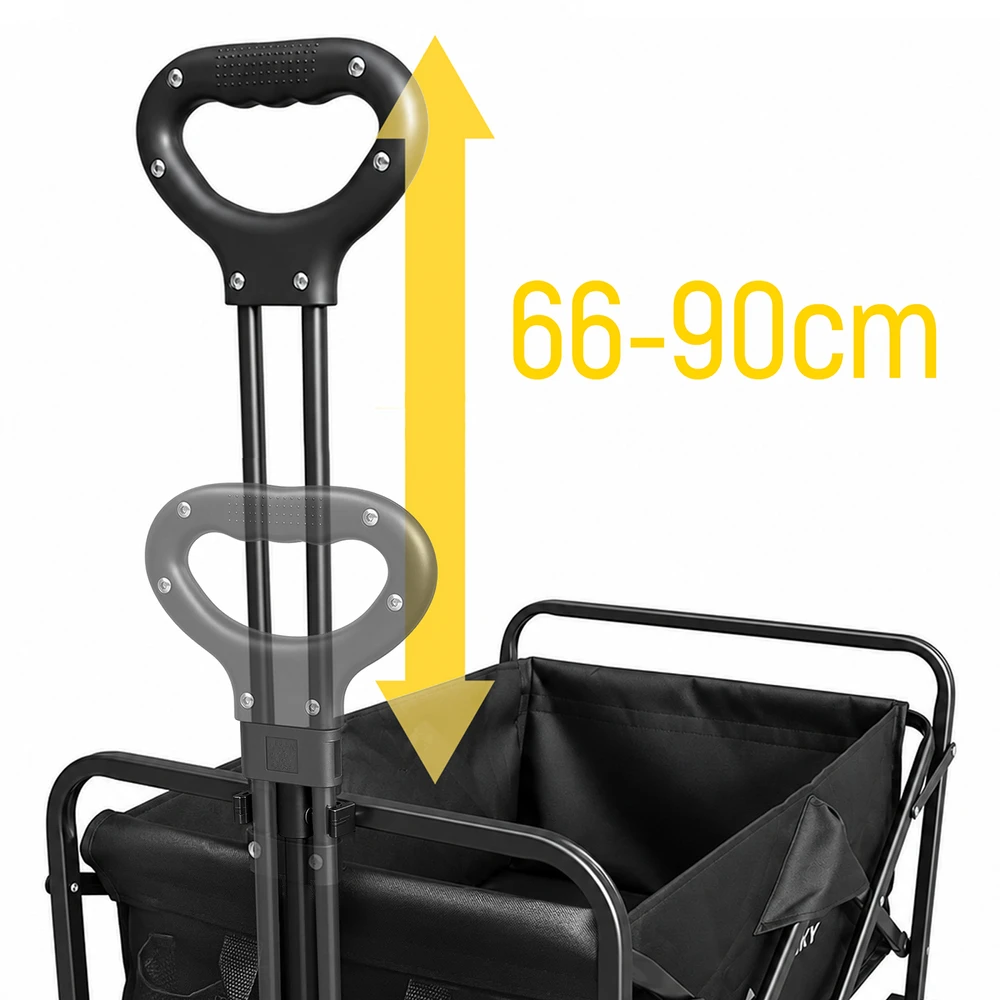 Vežimėlis Wozinsky WZP-80 plażowy, turistinis, sodo, wytrzymały, do 80 kg - juoda