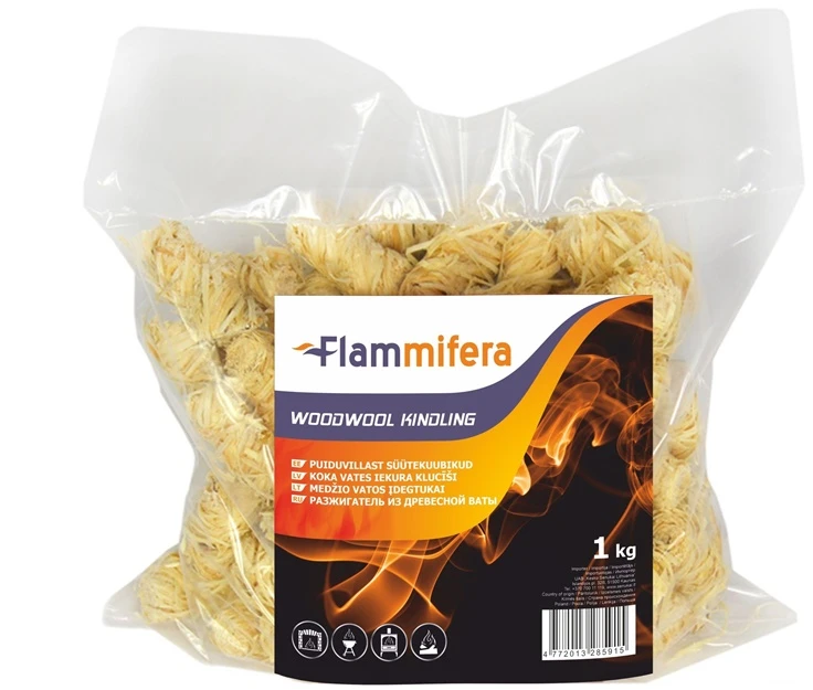 Wunderblitz Flammifera Medžio vatos ugnies įdegtukai, 1kg