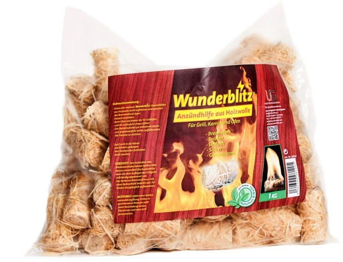 Wunderblitz Flammifera Medžio vatos ugnies įdegtukai, 1kg