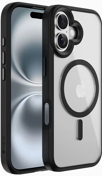 Dėklas X-ONE Dropguard 2S compatible with MagSafe for iPhone 17 juodas transparent