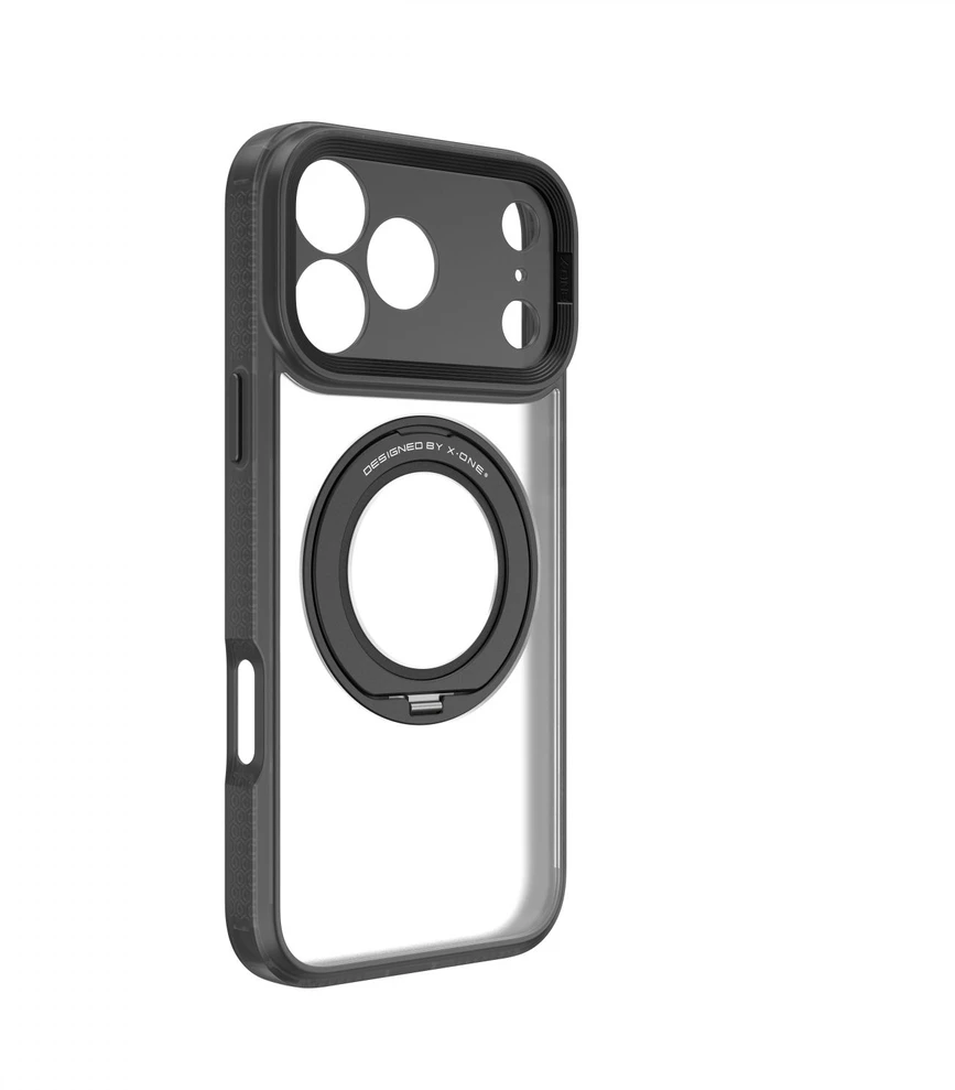 Dėklas X-ONE Dropguard 2S (stand edition) compatible with MagSafe for iPhone 18 Pro Max / 17 Pro Max juodas frost matte