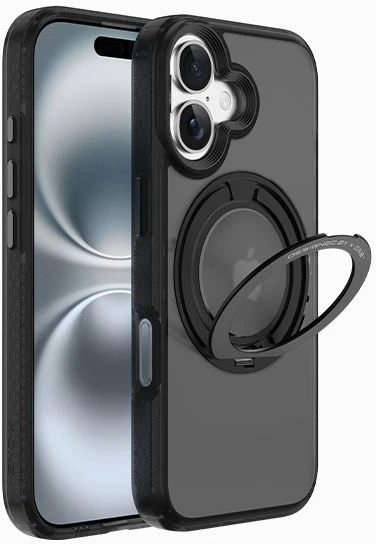 Dėklas X-ONE Dropguard 2S (stand edition) compatible with MagSafe for iPhone 17 juodas frost matte