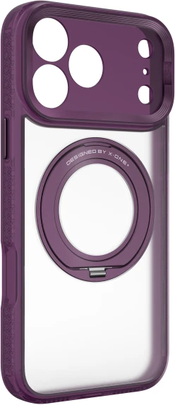 Dėklas X-ONE Dropguard 2S (stand edition) compatible with MagSafe for iPhone 18 Pro / 17 Pro dark cherry