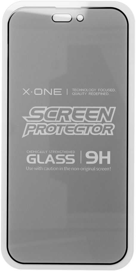 X-ONE Full Cover Extra Strong Privacy – skirtas iPhone 14 Pro Max (visi klijai) grūdintas stiklas 9H