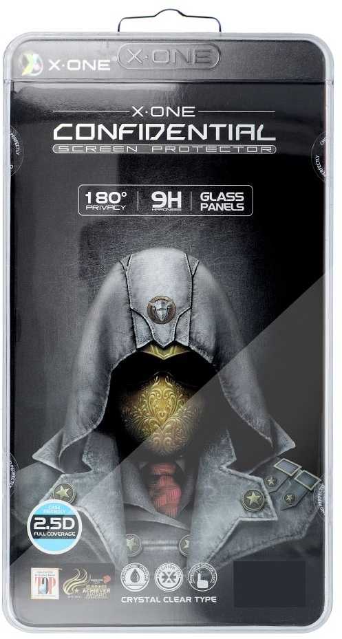 X-ONE Full Cover Extra Strong Privacy – skirtas iPhone 14 Pro Max (visi klijai) grūdintas stiklas 9H