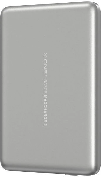 X-ONE Razor 2 Magcharge Ultraslim (7,6 mm) išorinė baterija, suderinama su MagSafe 5000mAh - sidabrinis