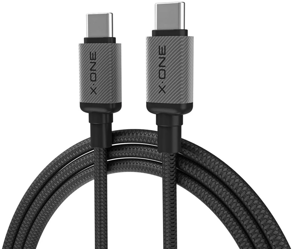 X-ONE TitanFlex data cable - type C to C - 5A max 240W 1,2 m juodas