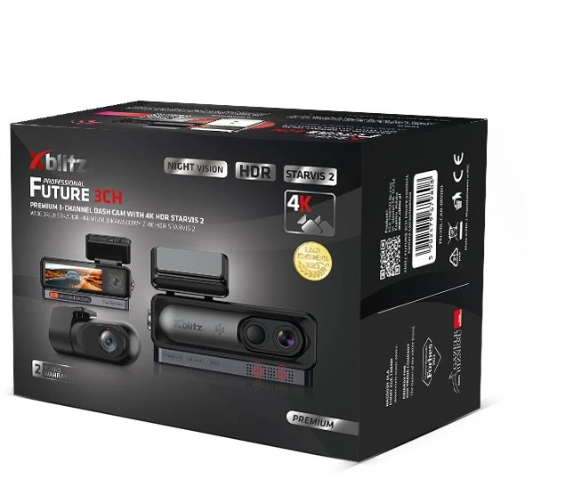 Opti XBLITZ FUTURE 3CH STARVIS 2 PREMIUM 3-CHANNEL VIDEO RECORDER WITH 4K HDR AND GPS