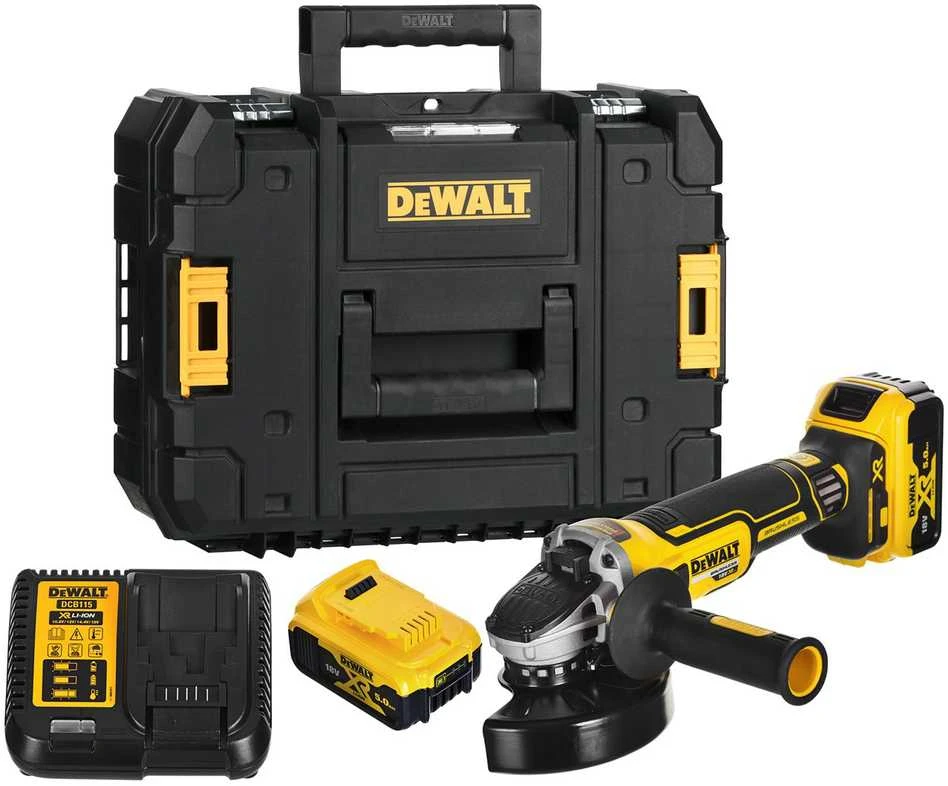 DeWalt akumuliatorinis kampinis šlifuoklis DCG405P2-QW, 18V, 2x5Ah