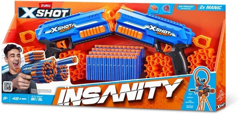 XSHOT INSANITY DOUBLE MANIC TOY BLASTER
