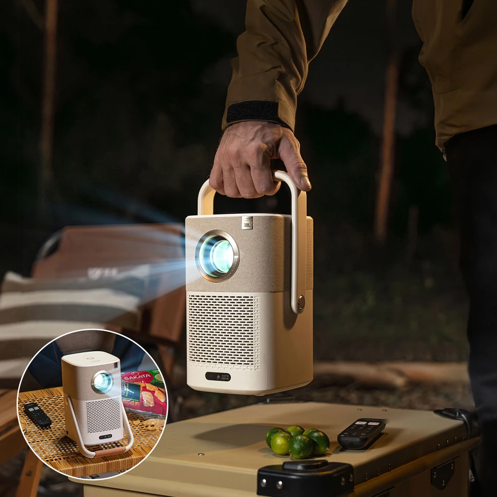 Projektorius YABER T2 Plus Google TV, projector 1080p, JBL repro, 450 ANSI lumens, beige