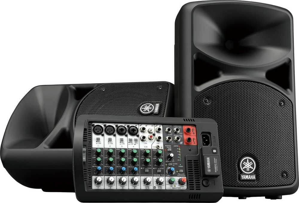 Yamaha Stagepas 400BT - nešiojama PA sistema su 8 kanalų maišytuvu ir integruotu galios stiprintuvu