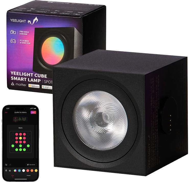 Yeelight | Išmanioji „Cube“ lempa su taškiniu apšvietimu | 12 W | 60 000 val. | Belaidė | 100–240 V