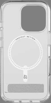ZAGG Crystal Palace Snap Kickstand MagSafe dėklas su stovu iPhone 16 Pro – skaidrus