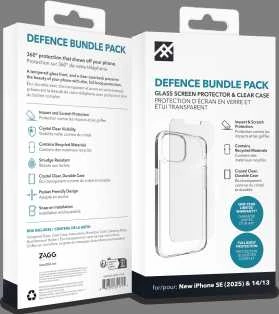 ZAGG komplektas cse + grūdintas stiklas IF DEFENCE BUNDLE IPHONE 13 / 14 / 15 / 16e skaidrus