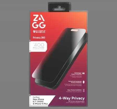 ZAGG InvisibleShield Glass Elite Privacy 360, skirtas iPhone 15 Plus / 16 Plus