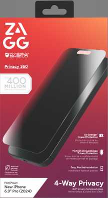 ZAGG InvisibleShield Glass Elite Privacy 360, skirtas iPhone 16 Pro Max