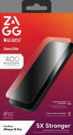 ZAGG InvisibleShield Glass Elite, skirtas iPhone 16 Pro
