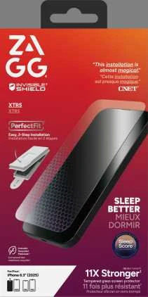 ZAGG Invisibleshield Glass XTR5 ekrano apsauga su grafenu ir mėlynos šviesos filtru, skirta iPhone 17