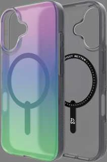 ZAGG Milan Snap Dėklas su MagSafe, skirtas iPhone 16 – žalia/violetinė