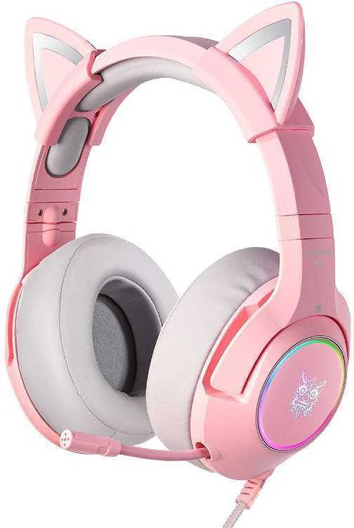 ONIKUMA K9 rožinės RGB ausinės žaidimams