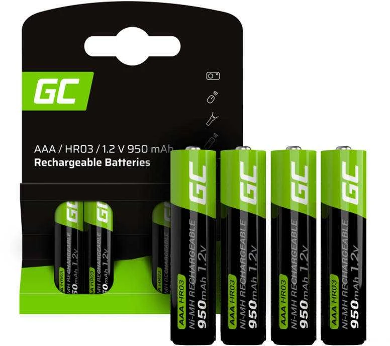 Green Cell Žalias Cell AKUMULIATORIUS AQ-AAA-950/GC*P4 1.2V Ni-MH HR03, AAA Žalias Cell