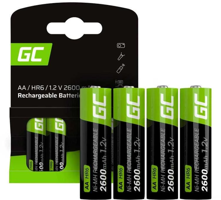 Green Cell Žalias Cell AKUMULIACIJA AKU-AA-2600/GC*P4 1.2V Ni-MH HR6, AA Žalias Cell