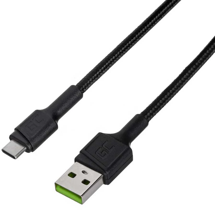 Green Cell Žalias Cell Kabelis Žalias Cell GC PowerStream USB-A - USB-C 30 cm greitas įkrovimas Ultra Charge, QC 3.0