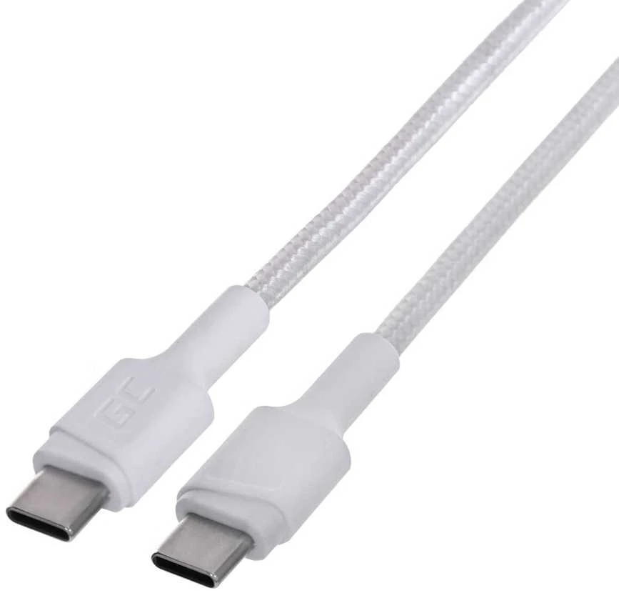 Green Cell Žalias Cell Kabelis Baltas USB-C Type C 30cm Žalias Cell PowerStream su greito įkrovimo Maitinimo tiekimas 60W, Ultra Charge, Quick Charge 3.0